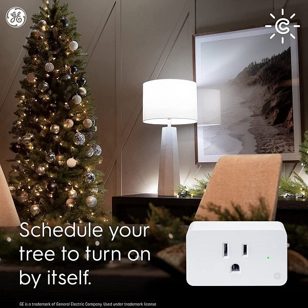 C BY GE On/Off Smart Plug with Smart Bridge, Alexa + Google Home Compatible Bluetooth/Wi-Fi Enabled (CPLGSTDBLW1/ST-WT1P)