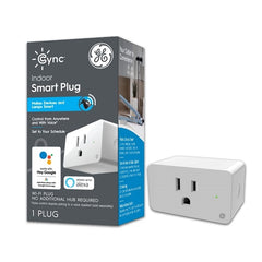 C BY GE On/Off Smart Plug with Smart Bridge, Alexa + Google Home Compatible Bluetooth/Wi-Fi Enabled (CPLGSTDBLW1/ST-WT1P)