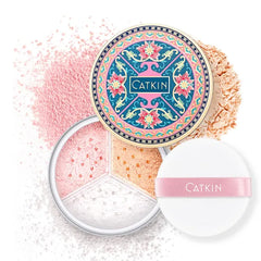 CATKIN Loose Setting Powder - Translucent Matte Finishing Powder, 3 Colors Even Skin Tone, Oil Control Makeup Pore Minimizing Powder with Velour Puff (0.42oz