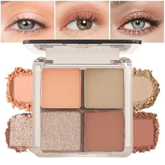 FeiCuiYun Matte Singe Eye Shadow Palette Makeup, Matte Smoky Beige Monochrome Eyeshadow For Old Women, Mini Singe Pressed Pigmented Waterproof Sombras Para Ojos, Vegan, Talc, Paraben Free