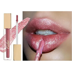 Oulac Shimmer Liquid Lipstick High-Shine Glitter Lip Gloss for Women Shimmer Non-Sticky Glossy Finish Liquid Lipstick Hydrating Lip Gloss Fuller-looking Lip Makeup