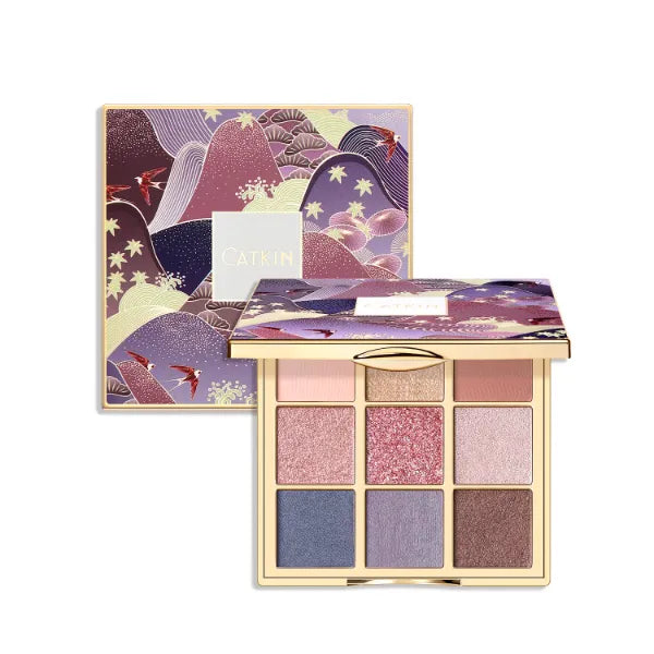 Catkin Eyeshadow Palettes 9 Blendable Shades Smooth Long Lasting Eyeshadow Matte and Glitter Eye Makeup Highly Pigmented Makeup Palettes