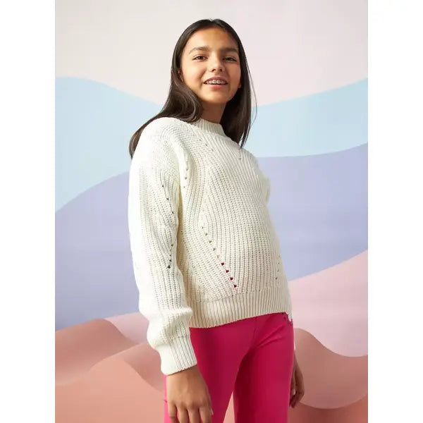 Max fashion Textured Sweater white