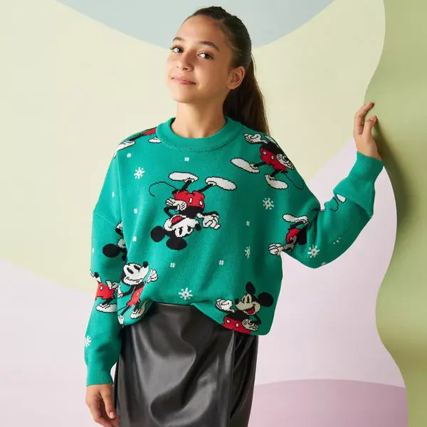 Max fashion Mickey Mouse Print Sweater green