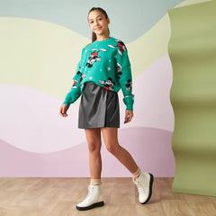 Max fashion Mickey Mouse Print Sweater green