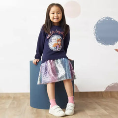 Max fashion Frozen Sequin Embellished Sweat Dress blue
