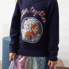 Max fashion Frozen Sequin Embellished Sweat Dress blue