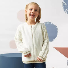 Max fashion Plush Zip Through Cardigan white