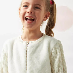 Max fashion Plush Zip Through Cardigan white
