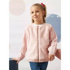Max fashion Plush Zip Through Cardigan pink