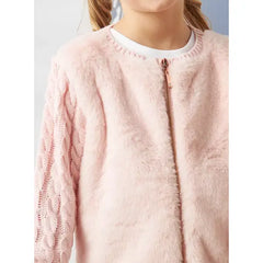 Max fashion Plush Zip Through Cardigan pink