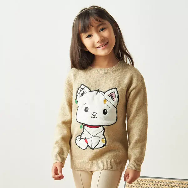 Max fashion Cat Applique Sweater