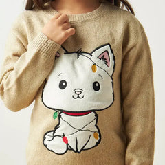 Max fashion Cat Applique Sweater