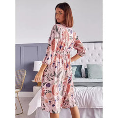 Max fashion All-Over Floral Print Knee Length Night Dress pink