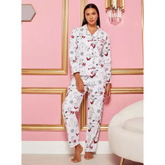 MAX FASHION All-Over Snoopy Print Pyjama Set-White