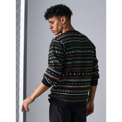 Rick and Morty Textured Sweater Black