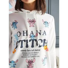 MAX FASHION Stitch Print Hoodie-White