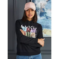 MAX FASHION Mickey Mouse and Friends Print Hoodie-Black