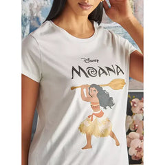 MAX FASHION Moana Graphic Print T-shirt-White