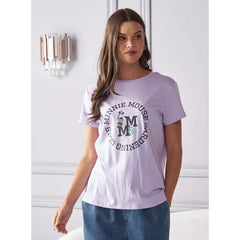 MAX FASHION Minnie Mouse Print T-shirt-Purple