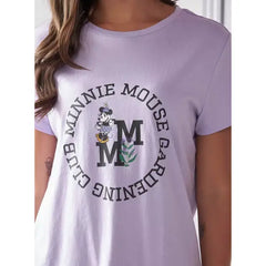 MAX FASHION Minnie Mouse Print T-shirt-Purple
