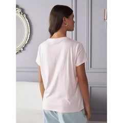 MAX FASHION Stitch Print T-shirt-Purple