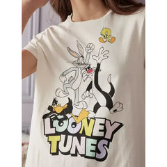 MAX FASHION Looney Tunes Print T-shirt-White