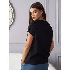 MAX FASHION Bugs Bunny Print T-shirt-Black