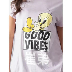 MAX FASHION Tweety Print T-shirt-Purple