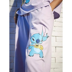 MAX FASHION Lilo and Stitch Print Culottes-Purple