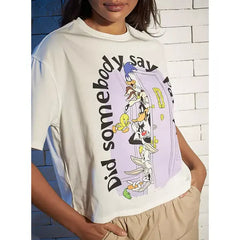 MAX FASHION Looney Tunes Graphic Print T-shirt-White