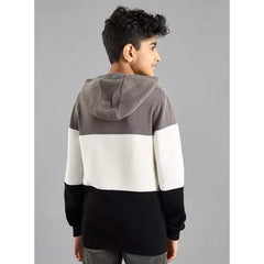 Max fashionTextured Panelled Sweater with Hood