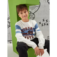 Max fashion Varsity Applique Sweater white