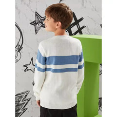 Max fashion Varsity Applique Sweater white