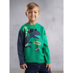 Max fashion Dinosaur Print Sweater Green