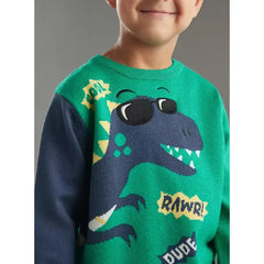 Max fashion Dinosaur Print Sweater Green