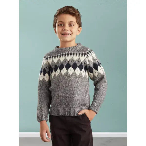 Fair Isle Knitted Sweater with Long Sleeves