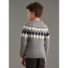 Fair Isle Knitted Sweater with Long Sleeves