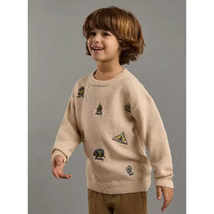 Embroidered Sweater Brown