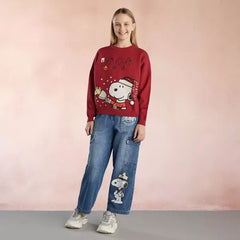 Max fashion Snoopy Sequinned Sweater red