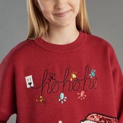 Max fashion Snoopy Sequinned Sweater red
