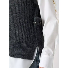 Max fashion Textured Twofer Top black