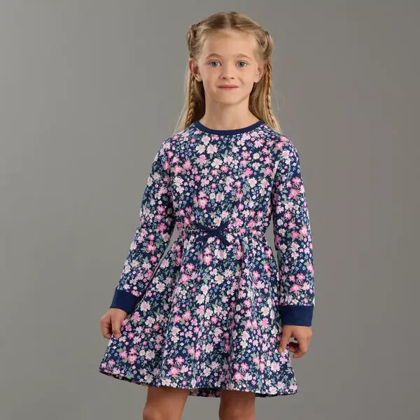 Max fashion All-Over Floral Print Sweat Dress blue