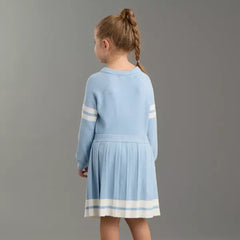 Max fashion Varsity Sweater and Skirt Set blue