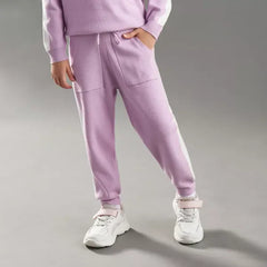 Max fashion Applique Detail Hooded Sweater and Joggers Set purple