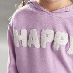Max fashion Applique Detail Hooded Sweater and Joggers Set purple