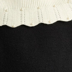 Max fashion  Embellished Collared Sweater and Skirt Set black