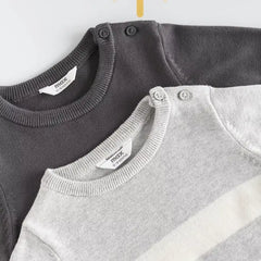 Max fashion Pack of 2 - Assorted Sweater with Button Closure gray