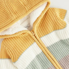 Max fashion Textured Zip Through Hooded Cardigan multicolour