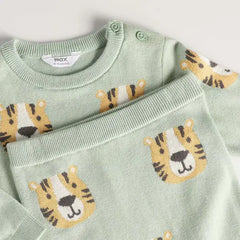 Max fashion All-Over Tiger Print Cotton Sweater and Pants Set